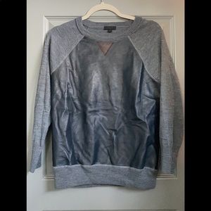 J Crew collection leather front sweater MED